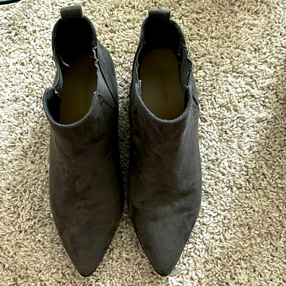 Gray Suede Ankle Boots